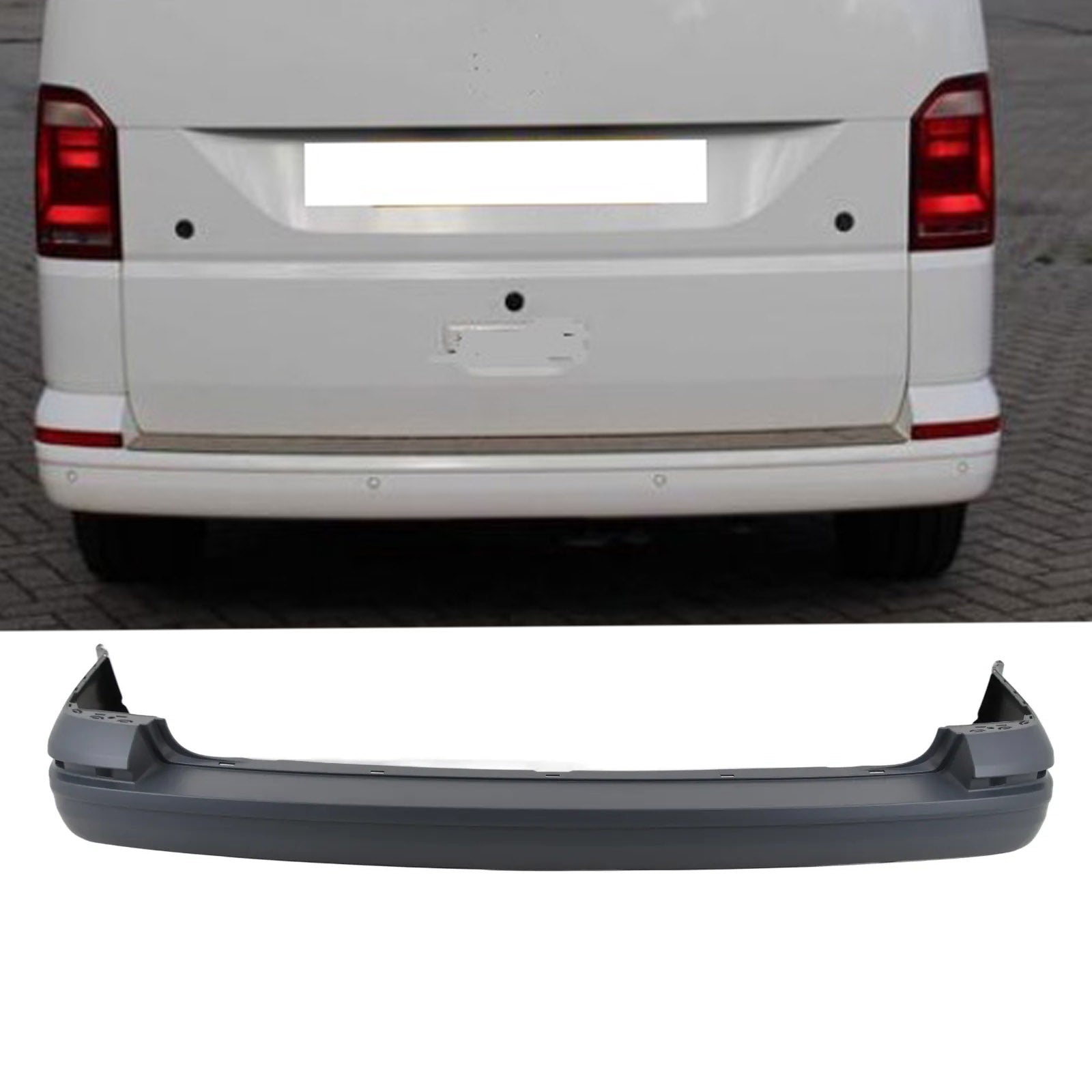 For VW Transporter 2015- Rear Bumper Tailgate Primed No PDC 7E5807417CGRU
