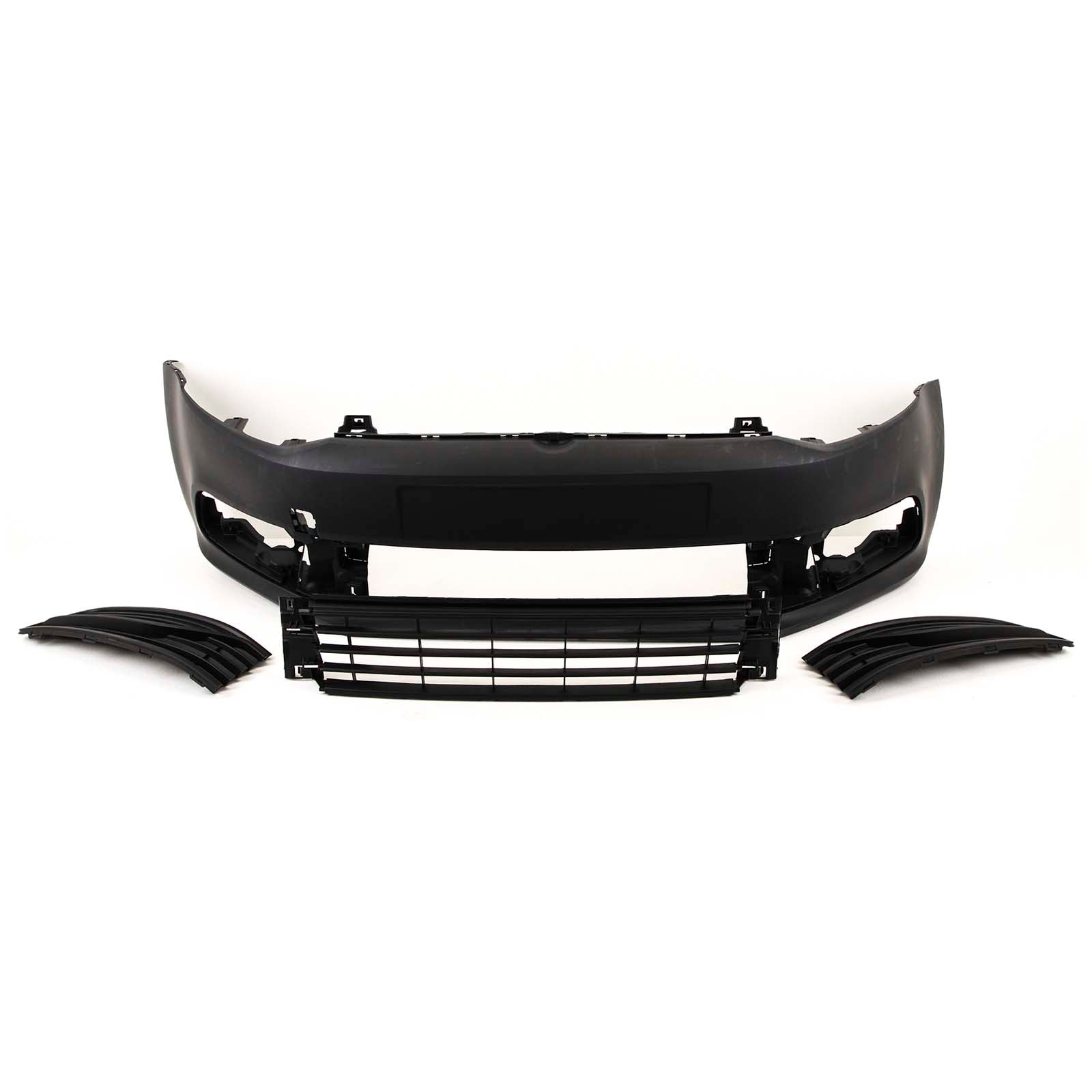 VW Polo 2014-2017 Front Bumper Kit Complete No PDC & Washer Holes Primed