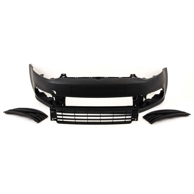 VW Polo 2014-2017 Front Bumper Kit Complete No PDC & Washer Holes Primed - tradevehicleparts.co.uk