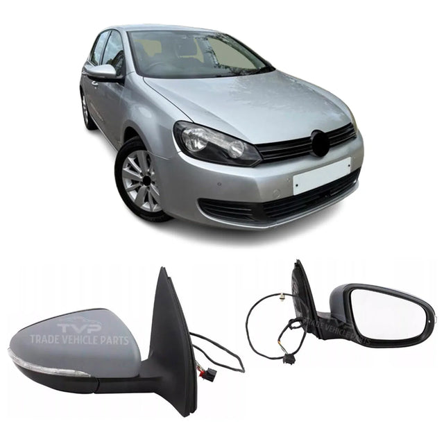 Fits VW Golf Mk6 2009-2012 Door Wing Mirror Electric Heated With Indicator, Primed Driver Side - image 2
