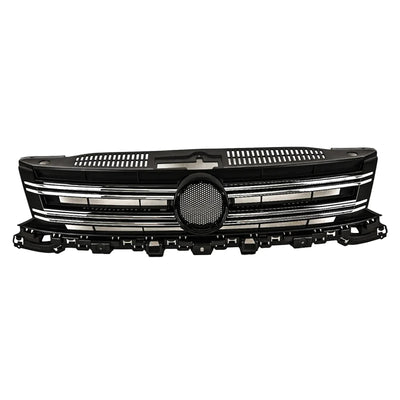 Fits VW Tiguan 2011-2016 Front Main Grille With Chrome Moulding Black - tradevehicleparts.co.uk