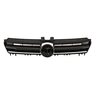Fits VW Golf Mk7 2013- 2017 Front Bumper Main Grille Black With Chrome Moulding - tradevehicleparts.co.uk