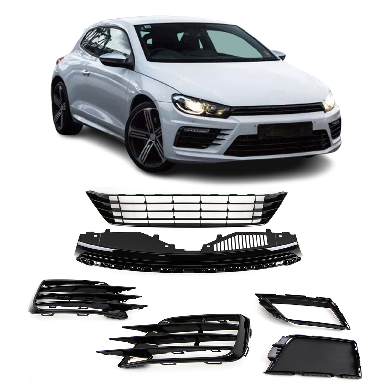 For VW Volkswagen Scirocco R 2015-2018 Front Bumper Complete Grilles
