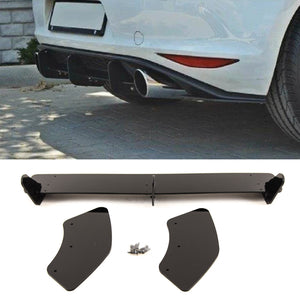 Fits VW Golf GTI MK7 2013-2016 Rear Diffuser With Side Splitters Gloss Black