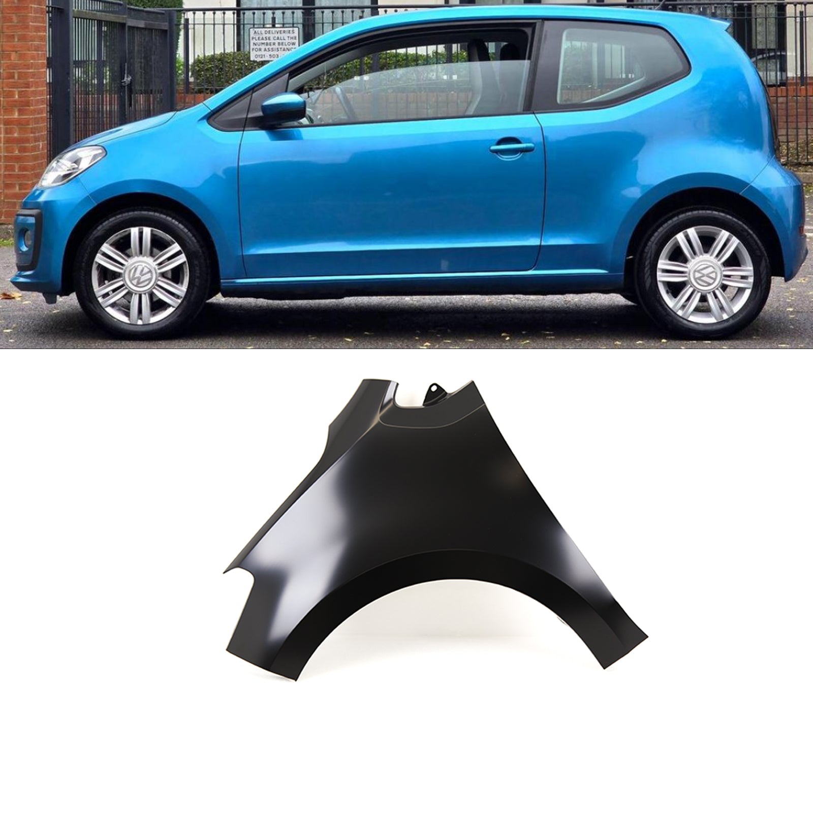 VW UP 2016- Front Wing Primed Passenger Side