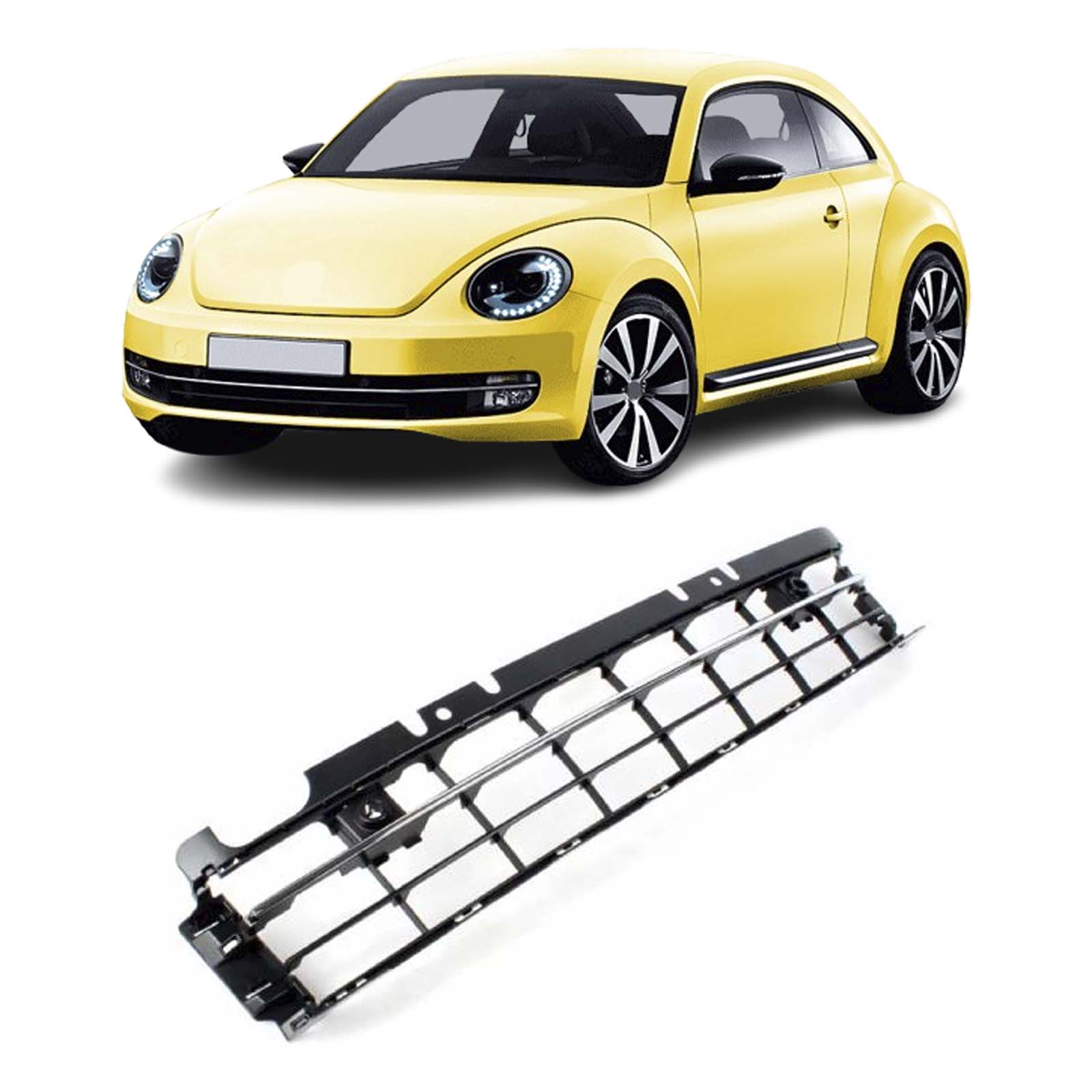 For VW Beetle 2012-2016 Front Lower Centre Bumper Grille With Chrome Moulding & Sensor Holes