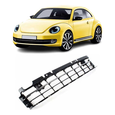 For VW Beetle 2012-2016 Front Lower Centre Bumper Grille With Chrome Moulding & Sensor Holes - tradevehicleparts.co.uk
