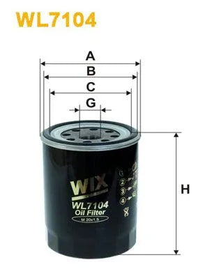 Wix Oil Filter WL7104 - tradevehicleparts.co.uk