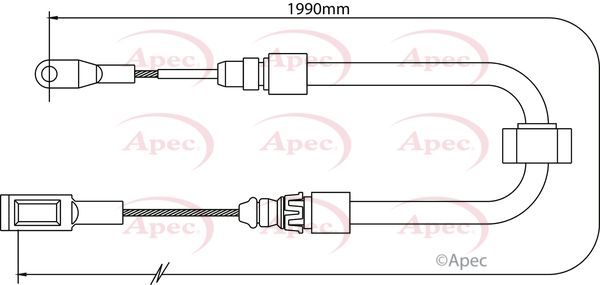 Apec Handbrake Cable CAB1282 - image 2