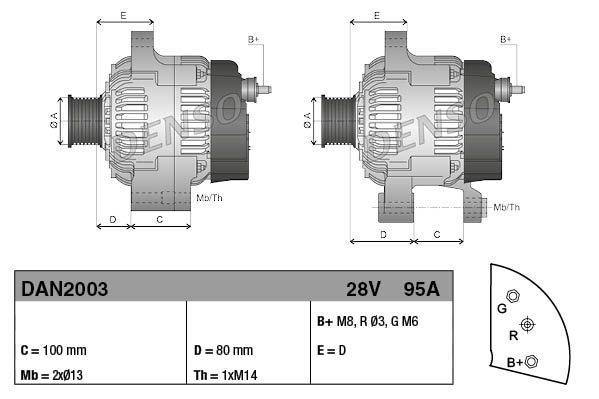 Denso Alternator DAN2003 - image 3