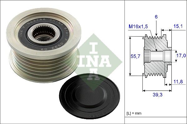 INA Overrunning Alternator Pulley 535024910 - image 2