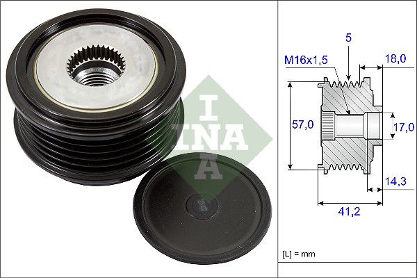 INA Overrunning Alternator Pulley 535024810 - image 2