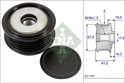 INA Overrunning Alternator Pulley 535024810