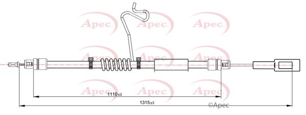 Apec Handbrake Cable CAB1816 - image 2