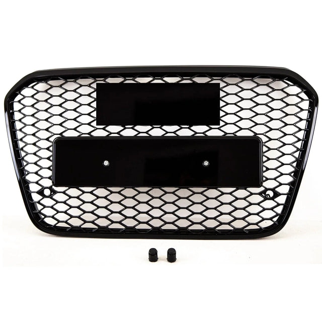 Fits Audi A6 S6 C7 11-15 Front Bumper Grille Honeycomb Gloss Black Sport Badgeless - image 5