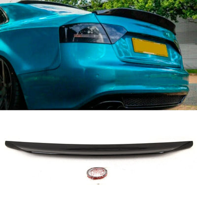 Fits Audi A5 B8 8T3 Coupe 2007-2016 Rear Trunk Boot Lip Spoiler RS5 Look Gloss Black - tradevehicleparts.co.uk