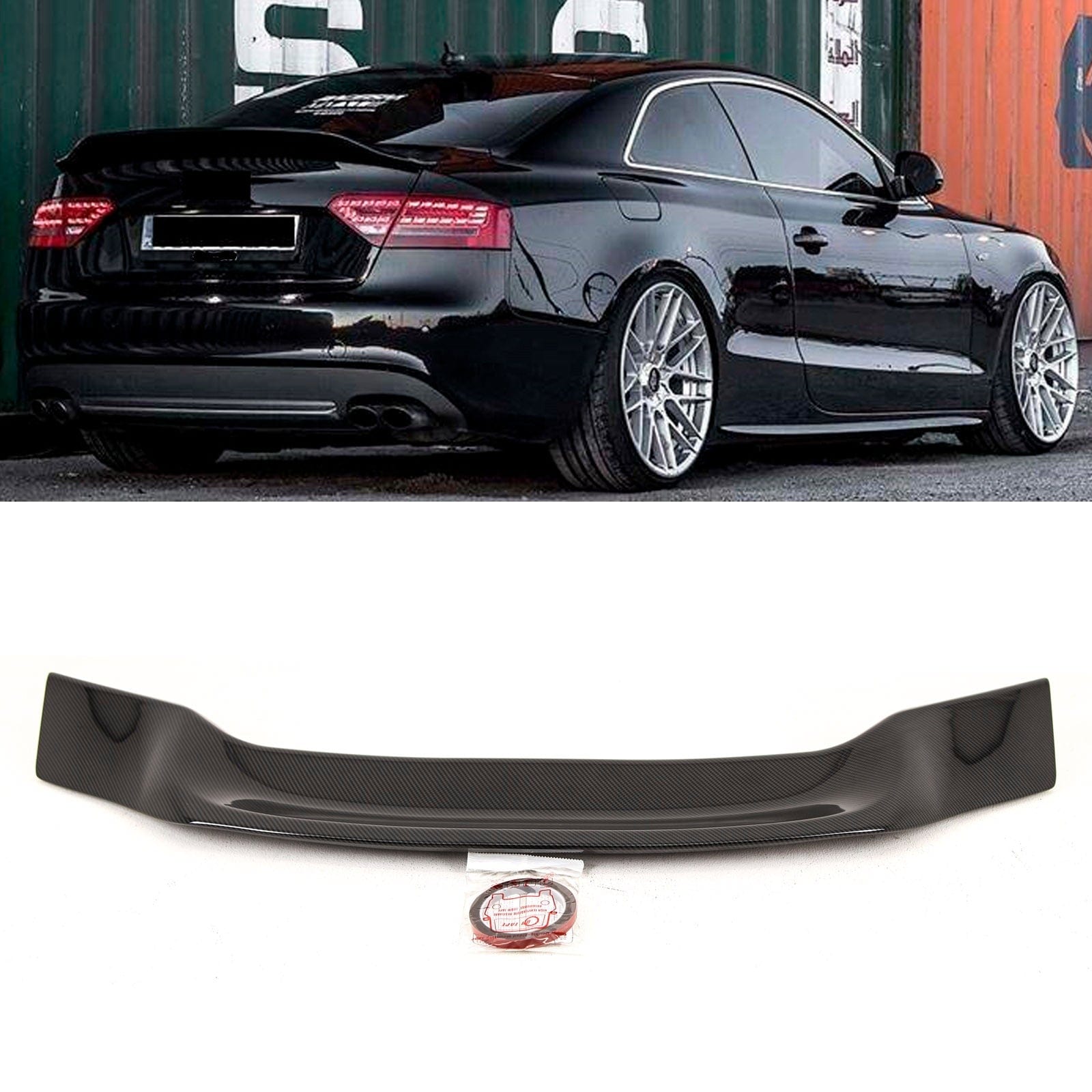 AD5210 Fits Audi A5 B8 8T3 Coupe 2007-2016 Rear Boot Trunk Spoiler RS5 Ducktail Style Carbon Look