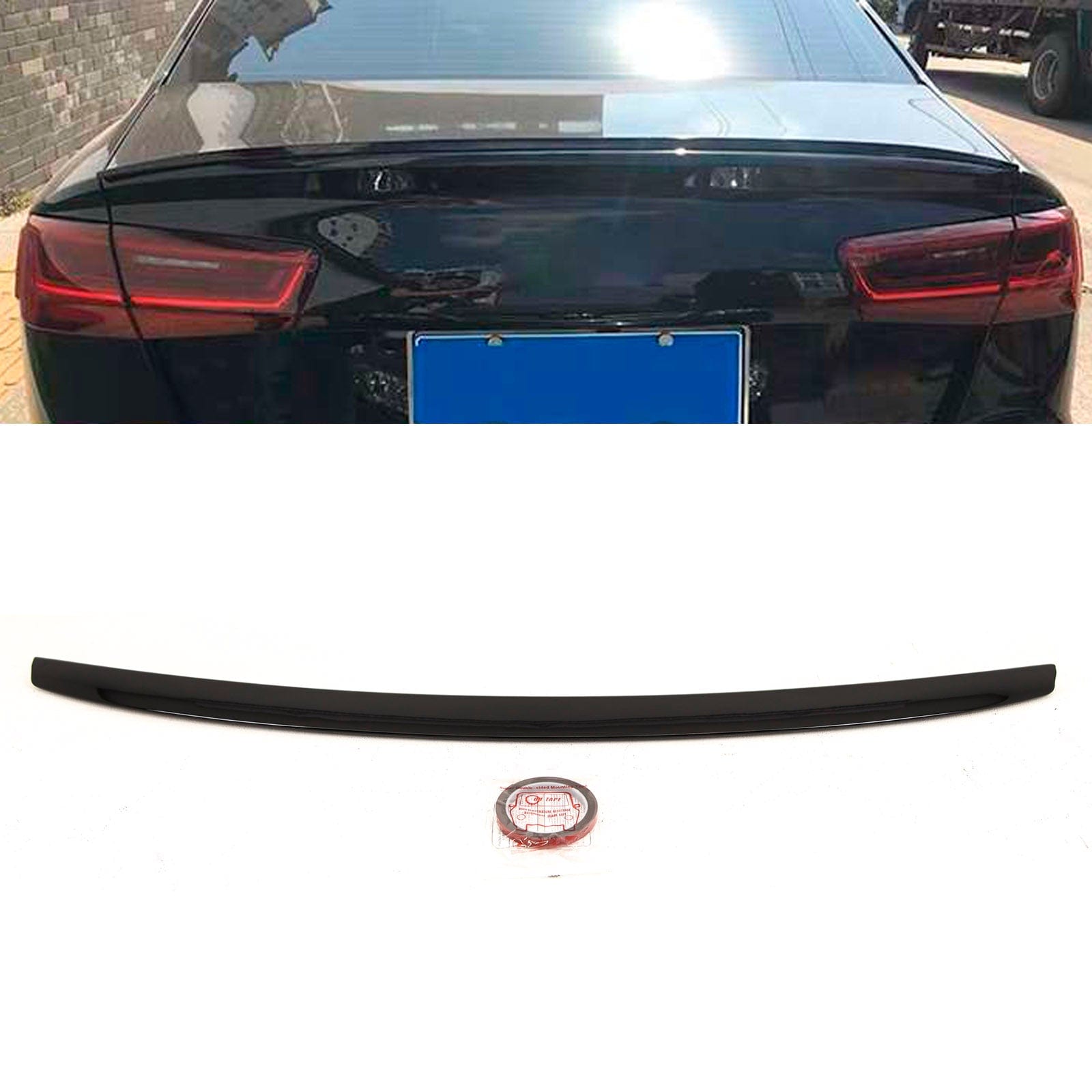 AD5211 Audi A6 C7 Saloon 2011-2018 Rear Trunk Boot Lip Spoiler S3 Style Gloss Black