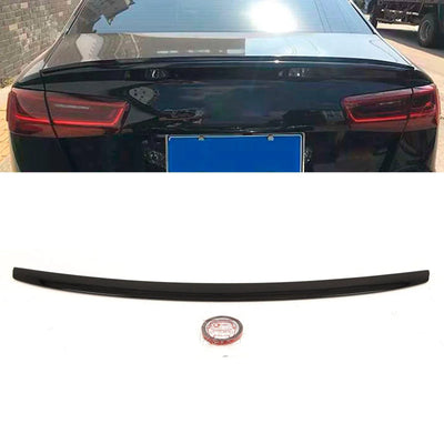 Fits Audi A6 C7 Saloon 2011-2018 Rear Trunk Boot Lip Spoiler S3 Style Gloss Black - tradevehicleparts.co.uk