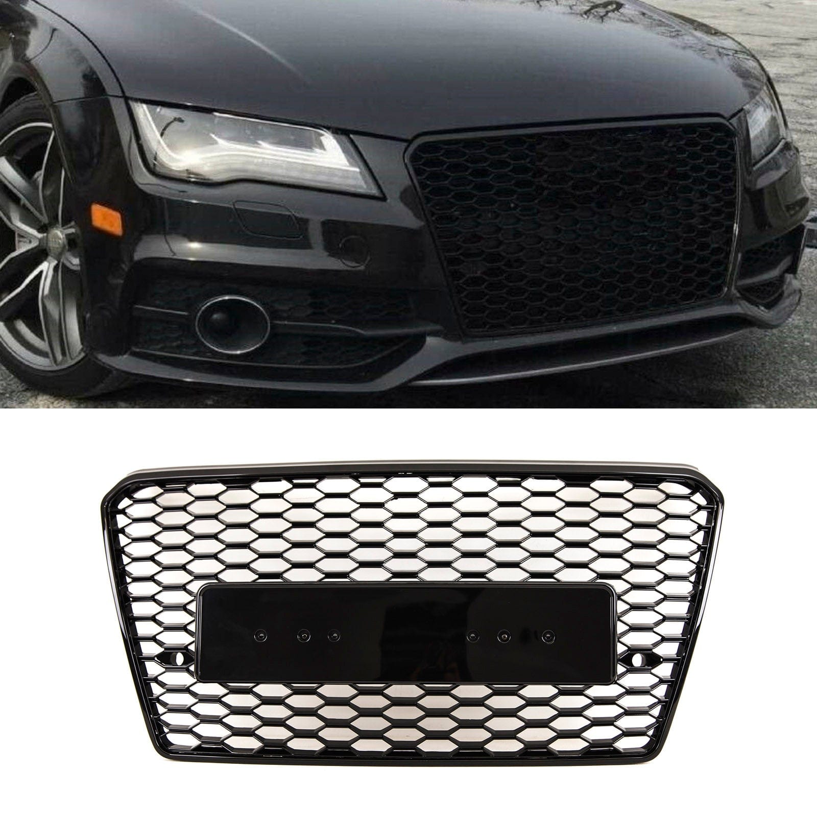 AD5220 Fits Audi A7 S7 2010-2014 Front Bumper Grille RS7 Style Honeycomb Gloss Black