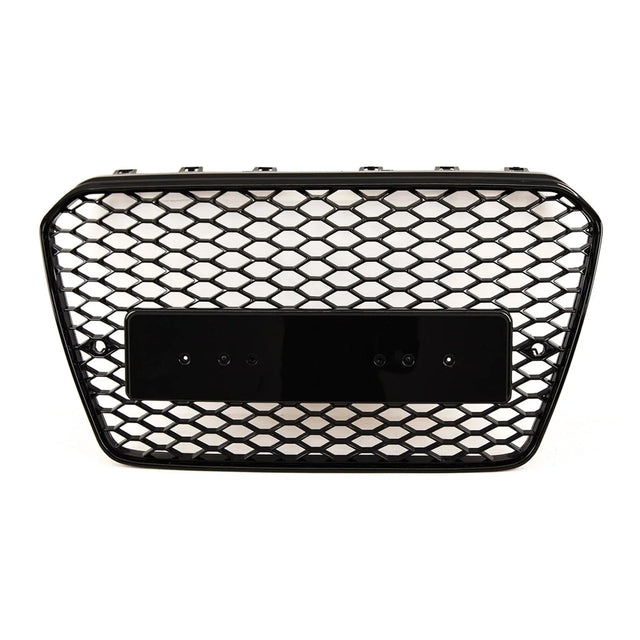 Fits Audi A5 S5 2012-2016 Front Main Grille Sport Honeycomb Gloss Black Badgeless - image 2