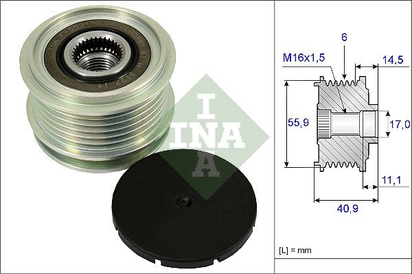 INA Overrunning Alternator Pulley 535001210 - image 2