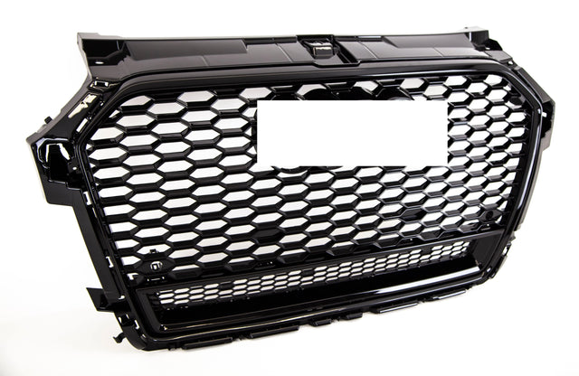 Fits Audi A1 S1 2015-2018 Front Main Grille Gloss Black Honeycomb Sport Badgeless - image 3