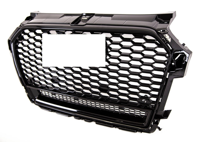 Fits Audi A1 S1 2015-2018 Front Main Grille Gloss Black Honeycomb Sport Badgeless - image 2
