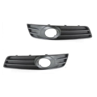 Fits Audi A3 2008-2012 Front Bumper Fog Grille Black Textured Pair Left & Right With Hole