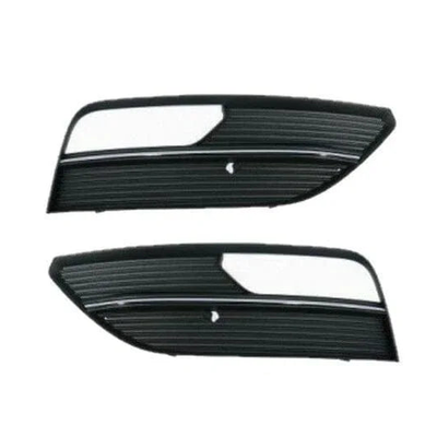 Fits Audi A3 2012-2016 Front Bumper Fog Grille With Chrome Trim Pair Left & Right With Hole