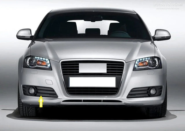 Fits Audi A3 Standard Models 2008-2012 Front Bumper Fog Grille Black Textured Driver Side With Hole Not For S-Line - image 2