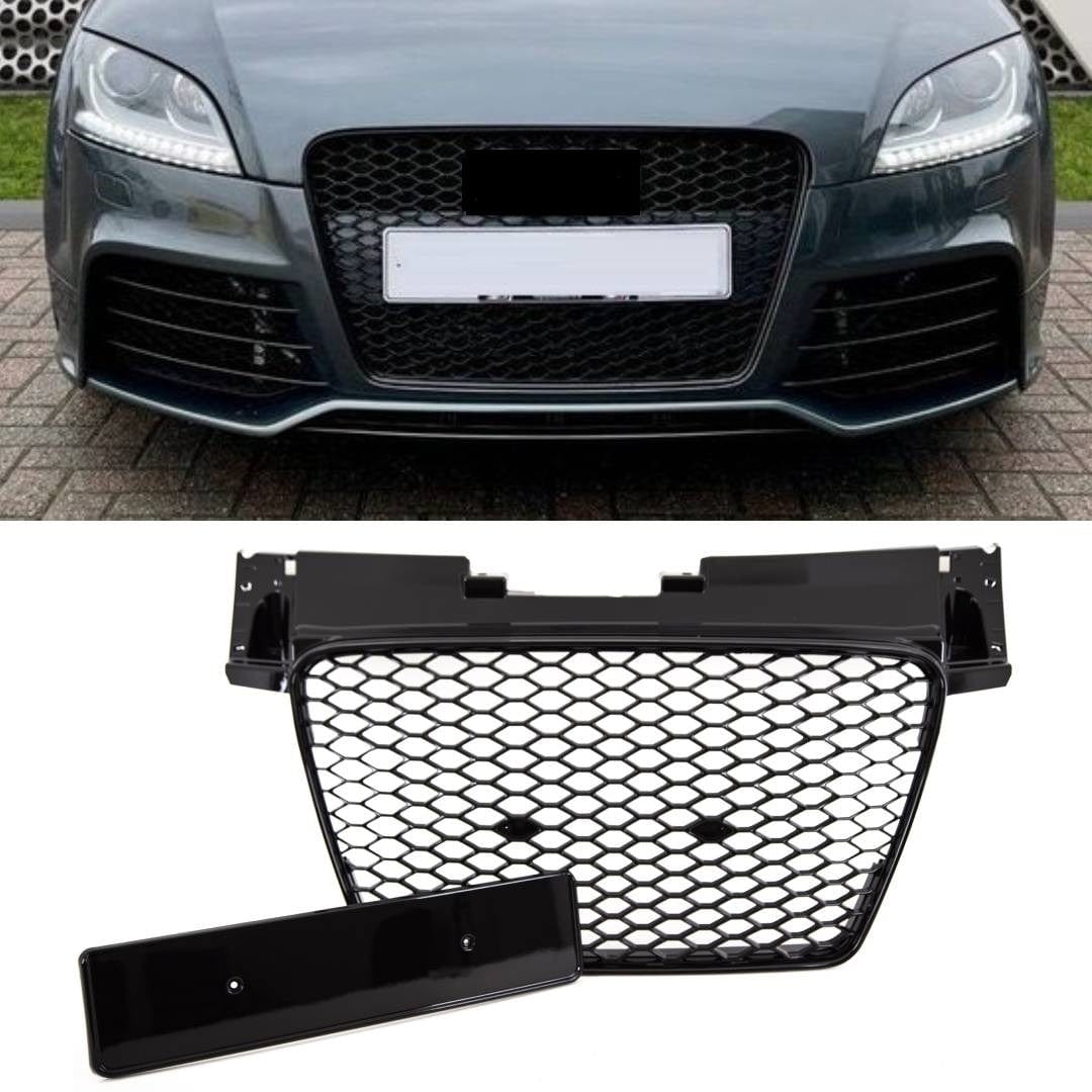 Audi TT 2006-2014 Front Main Grille Gloss Black Honeycomb RS Look Badgeless