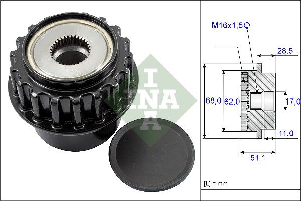 INA Overrunning Alternator Pulley 535017510 - image 2