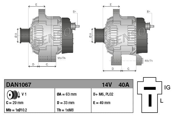 Denso Alternator DAN1067 - image 5