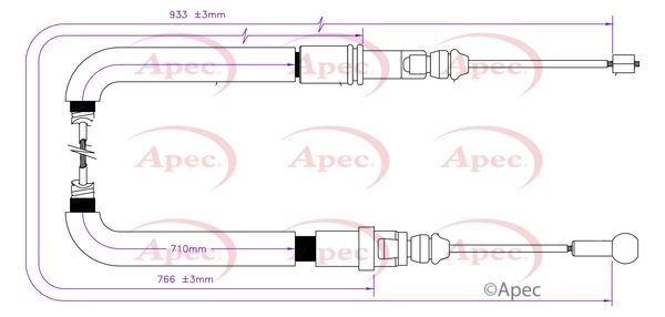 Apec Handbrake Cable CAB1812 - image 2