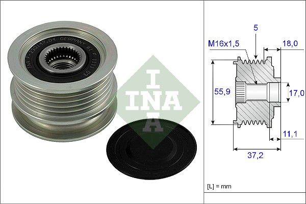 INA Overrunning Alternator Pulley 535001810 - image 2
