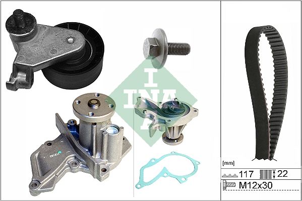 INA Timing Belt Kit & Water Pump 530073530 - image 2