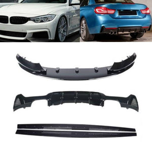 Fits BMW 4 Series F32 F33 F36 Body Kit Front Lip Diffuser Side Skirt Gloss Black