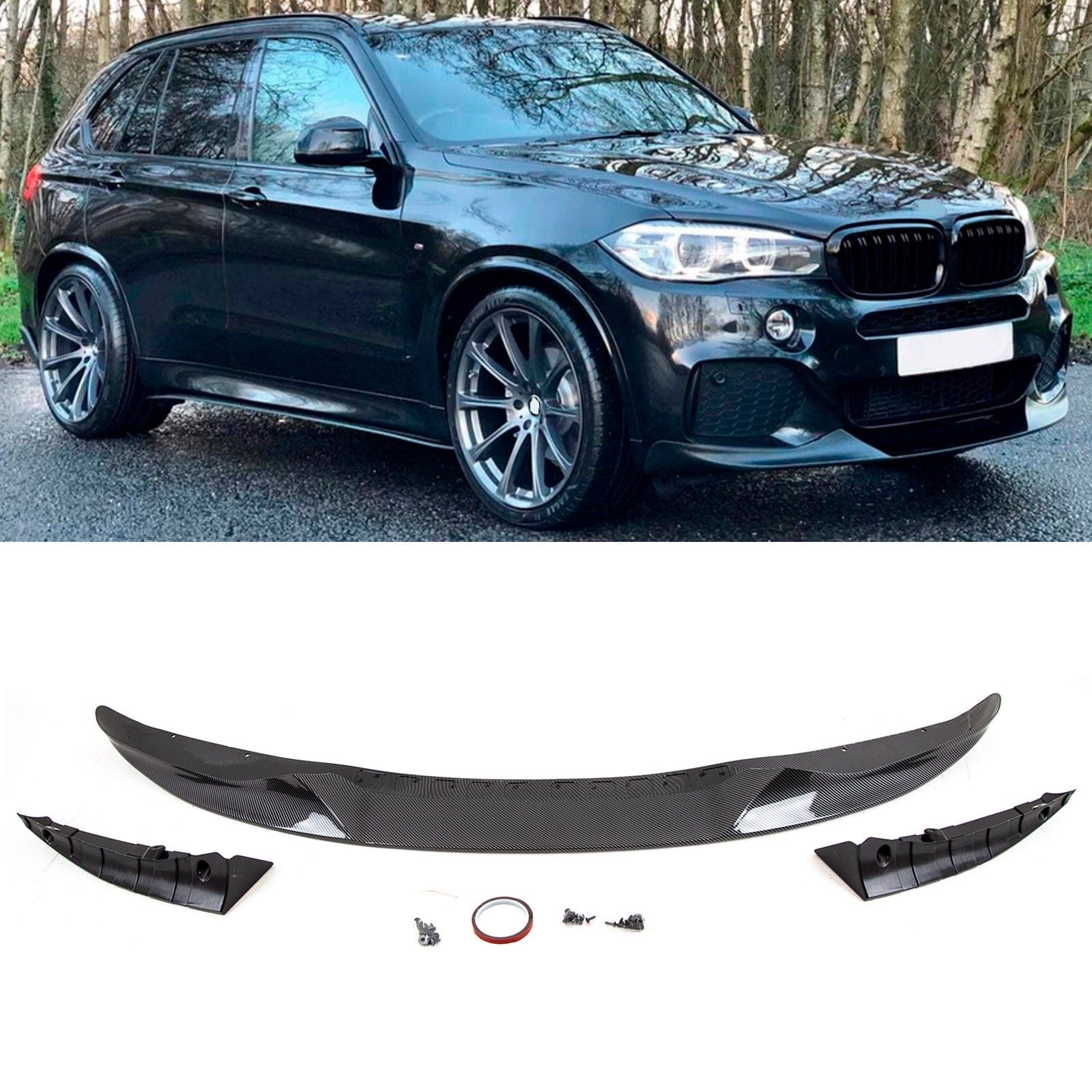 BM5294 BMW X5 F15 2013-2018 Front Lip Splitter Spoiler M Performance Style Carbon Look