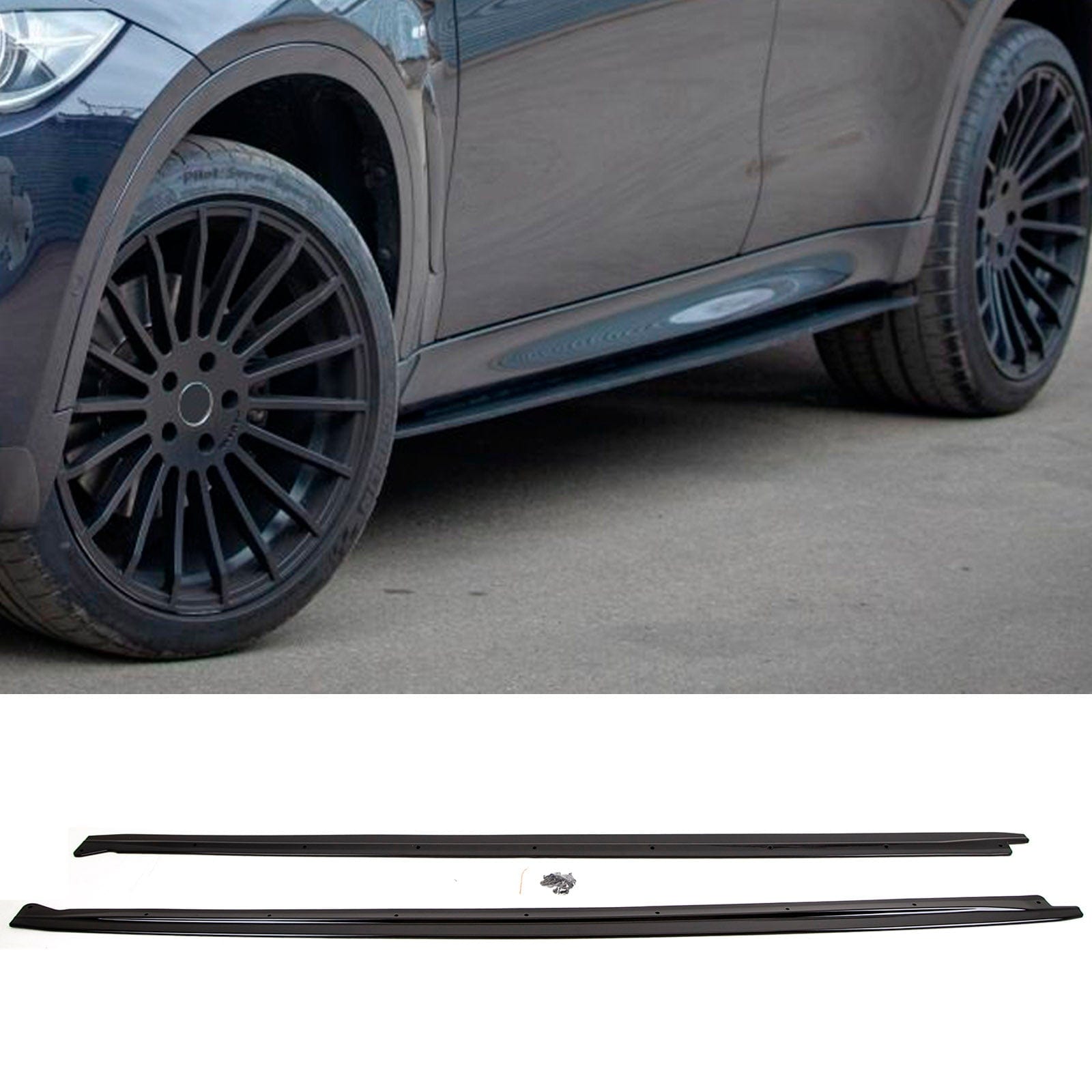 BM5300 BMW X5 F15 2013-2018 M Performance Style Side Skirts Extension Blades Gloss Black