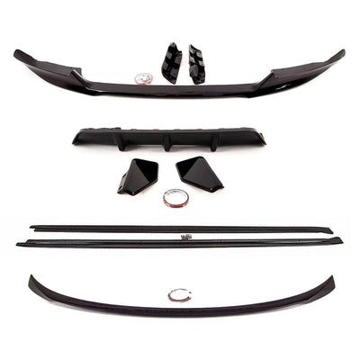 Fits BMW X6 F16 2015-2019 Aero Kit Front Splitter Rear Diffuser Side Skirts Boot Spoiler M Performance Style Gloss Black - tradevehicleparts.co.uk