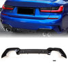 Fits BMW 3 Series G20 G21 2019-2022 Rear Diffuser Quad Exhaust Gloss Black & Carbon Look thumbnail