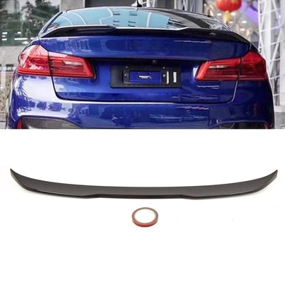 Fits BMW 5 Series G30 F90 M5 2017- Rear Trunk Boot Lip Spoiler CS Style Carbon Look - tradevehicleparts.co.uk