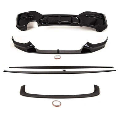 Fits BMW 1 Series F20 F21 LCI 2015-2019 Aero Body Kit Front Splitter Rear Diffuser Roof Spoiler Side Skirts M Performance Style Gloss Black - tradevehicleparts.co.uk