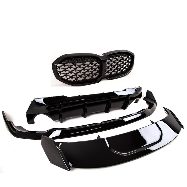 Fits BMW 1 Series F40 2019- Aero Bodykit Front Splitter Rear Diffuser Roof Spoiler Aero Canards Gloss Black - image 5