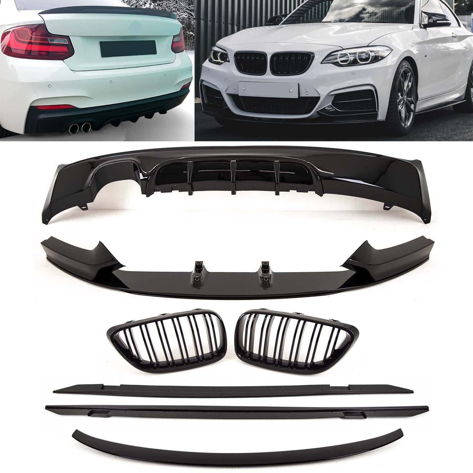 BM5345 BMW 2 Series F22 2014-2021 Aero Body Kit Front Splitter Rear Diffuser Twin Exhaust Kidney Grilles Boot Spoiler Side Skirts M Performance Style Gloss Black