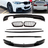 Fits BMW 3 Series F30 2012-2018 Aero Body Kit Front Splitter Rear Diffuser Boot Spoiler Kidney Grilles & Side Skirts Gloss Black thumbnail