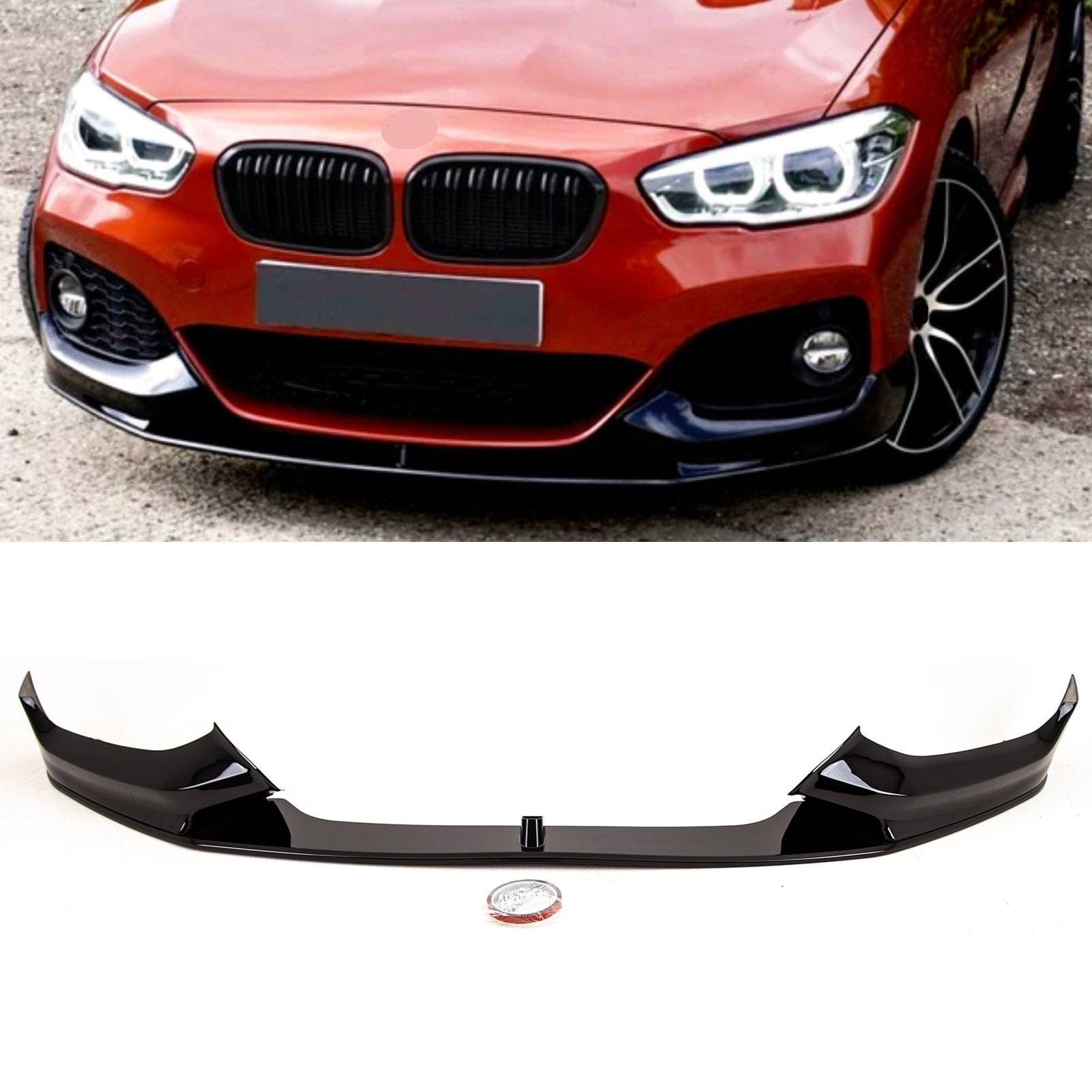 BM5353 BMW 1 Series F20 F21 Facelift 2015-2019 Front Splitter M Performance Style Gloss Black