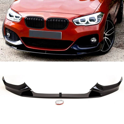 Fits BMW 1 Series F20 F21 Facelift 2015-2019 Front Splitter M Performance Style Gloss Black - tradevehicleparts.co.uk
