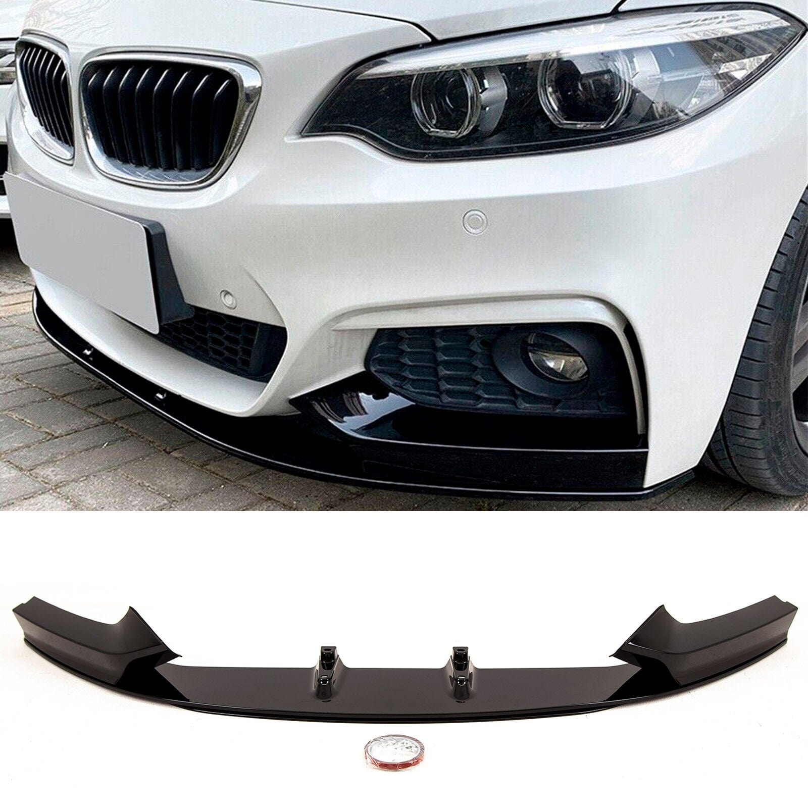 BM5360 BMW 2 Series F22 F23 2014-2021 Front Lip Splitter Spoiler M Performance Style Gloss Black